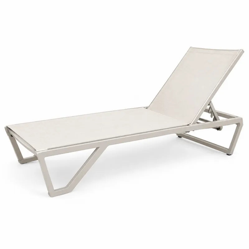 Le?ak aluminium z tkanin? tekstyln? kremowy 200x65 cm