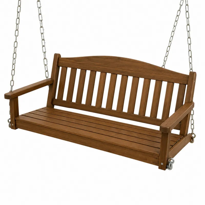 Drewniana hu?tawka ogrodowa z drewna akacjowego na ?a¨½cuchach