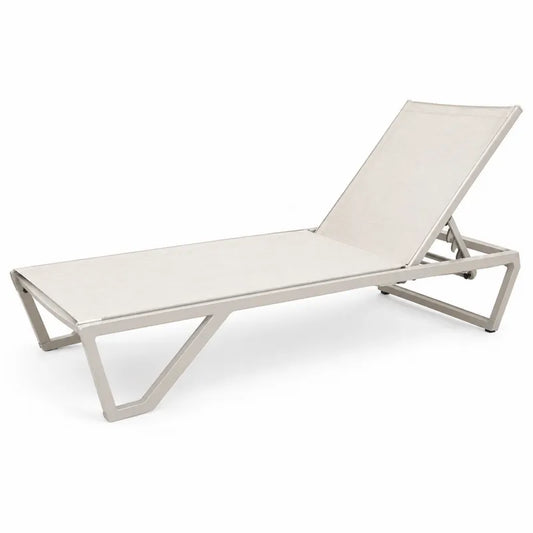 Le?ak aluminium z tkanin? tekstyln? kremowy 200x65 cm