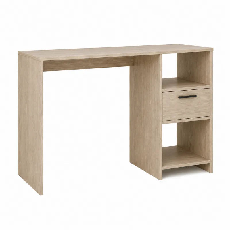Biurko drewniane z szuflad? i p¨®?kami, 120 cm, d?b